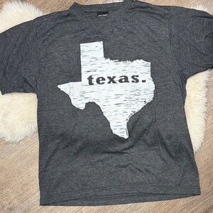 Charcoal Gray 'Texas' Graphic Tee - White Print size small